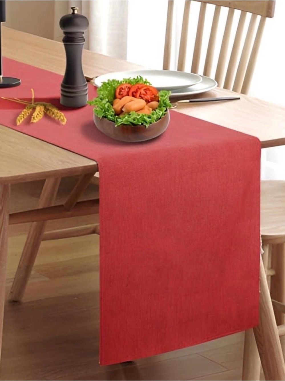 Red Table Runner wipeable